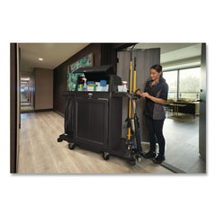 Rubbermaid Commercial Plastic Vacuum Holder for All Rubbermaid Commercial Full-Size and Compact Housekeeping Carts - Black (6/Carton)