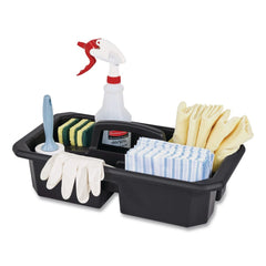 Rubbermaid Commercial Cleaning Caddy Compatible with Full-Size and Compact Housekeeping Carts - Black (6/Carton)