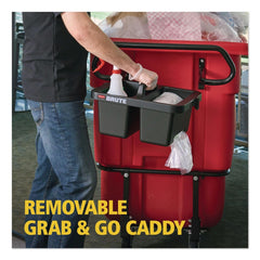 Rubbermaid Commercial BRUTE 25.45 in. x 12.82 in. x 15 in. Ergonomic Rotomolded Tilt Truck Handle and Caddy - Black