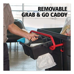 Rubbermaid Commercial BRUTE 25.45 in. x 25.45 in. x 15 in. Ergonomic Rotomolded Tilt Truck Handle and Caddy - Red/Black