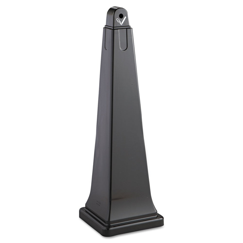 Rubbermaid Commercial 12.25 in. x 39.75 in. 1 gal. GroundsKeeper Pyramid Cigarette Waste Collector - Black