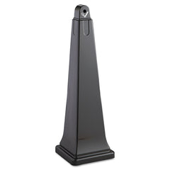 Rubbermaid Commercial 12.25 in. x 39.75 in. 1 gal. GroundsKeeper Pyramid Cigarette Waste Collector - Black