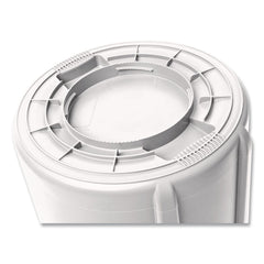 Rubbermaid Commercial 10 gal. Vented Round Plastic Brute Container - White