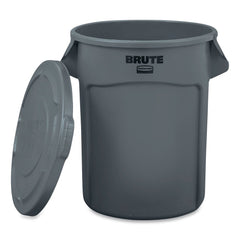 Rubbermaid Commercial 19.88 in. BRUTE Self-Draining Flat Top Lids for 20 gal. Round BRUTE Containers - Gray