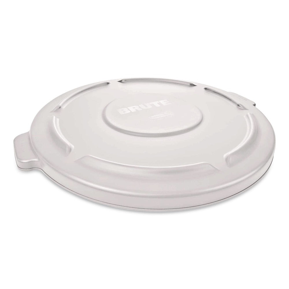 Rubbermaid Commercial 22.25 in. BRUTE Self-Draining Flat Top Lids for 32 gal. Round BRUTE Containers - White