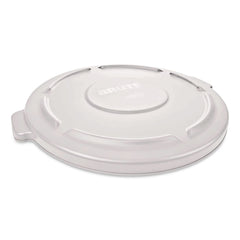 Rubbermaid Commercial 22.25 in. BRUTE Self-Draining Flat Top Lids for 32 gal. Round BRUTE Containers - White