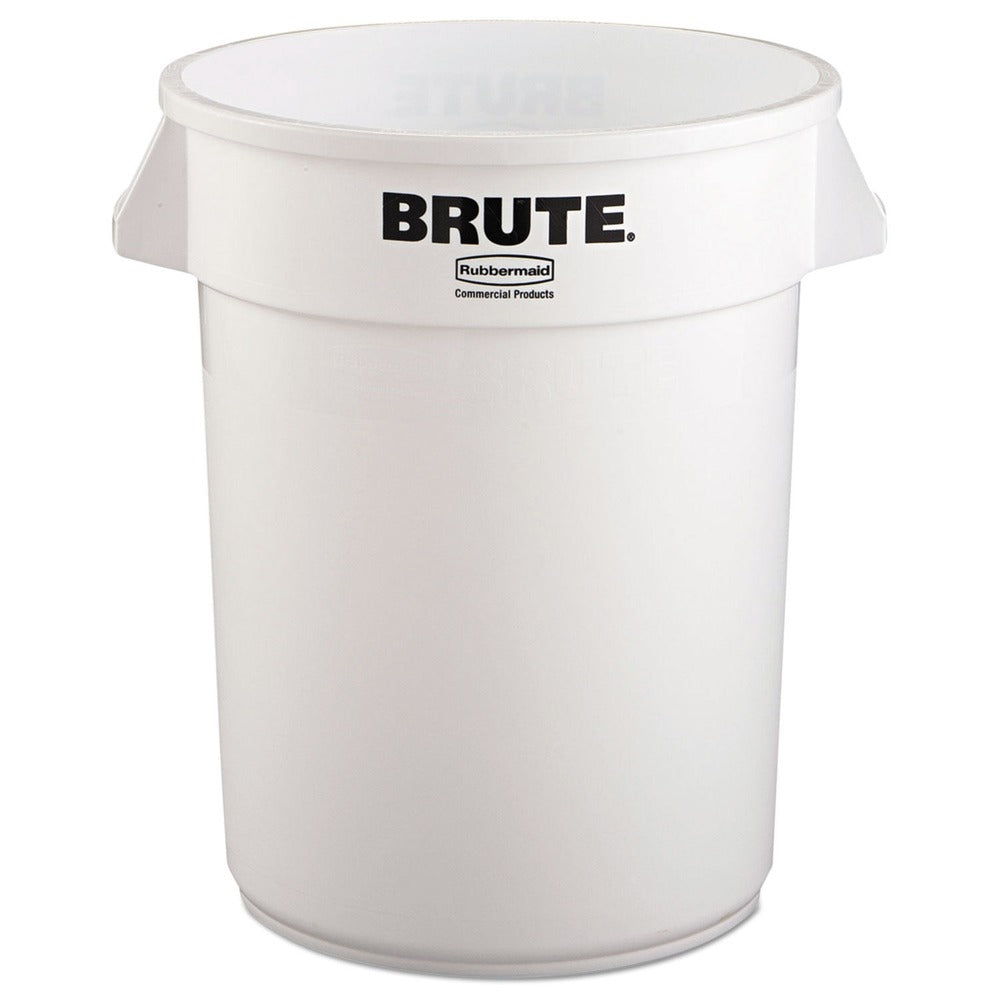Rubbermaid Commercial 32 gal. Plastic Vented Round Brute Container - White
