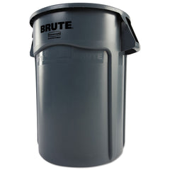 Rubbermaid Commercial Brute 44-Gallon Round Plastic Vented Container - Gray
