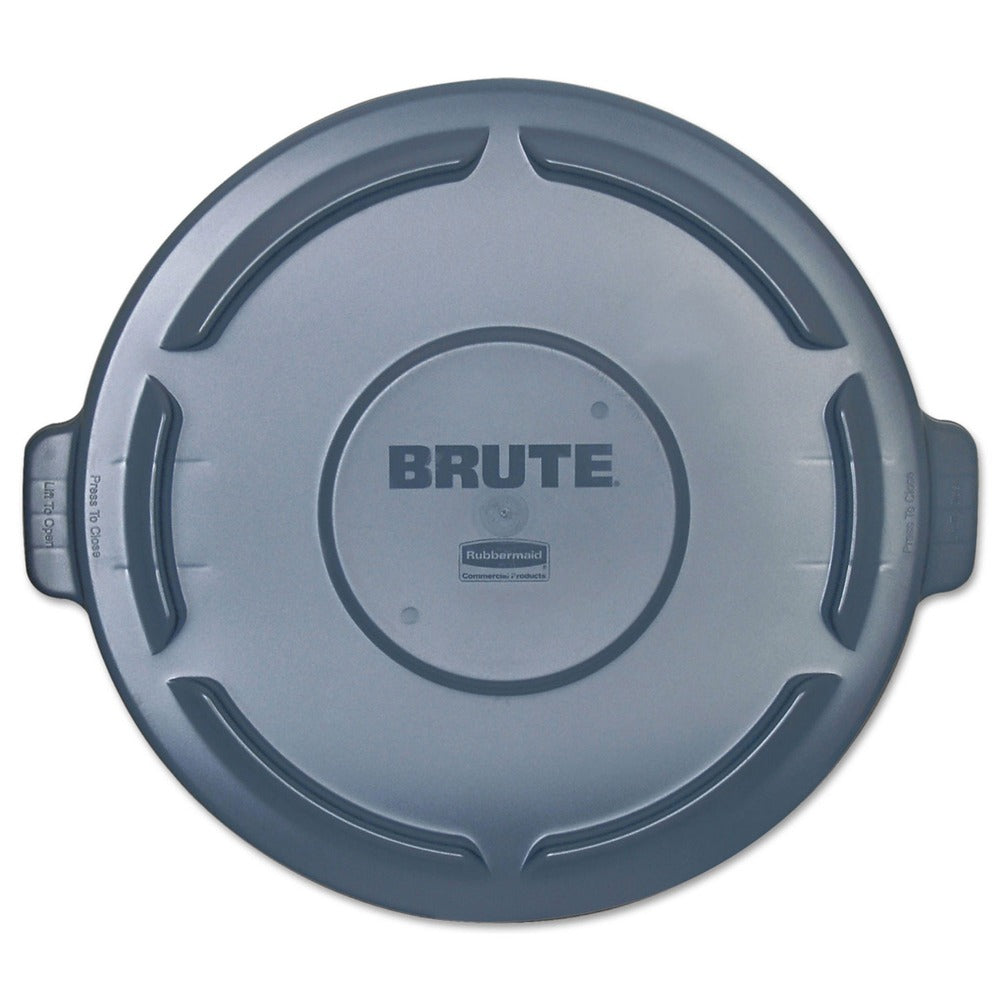 Rubbermaid Commercial FG264560GRAY 24.5 in. x 1.5 in. BRUTE Self-Draining Flat Top Lids - Gray