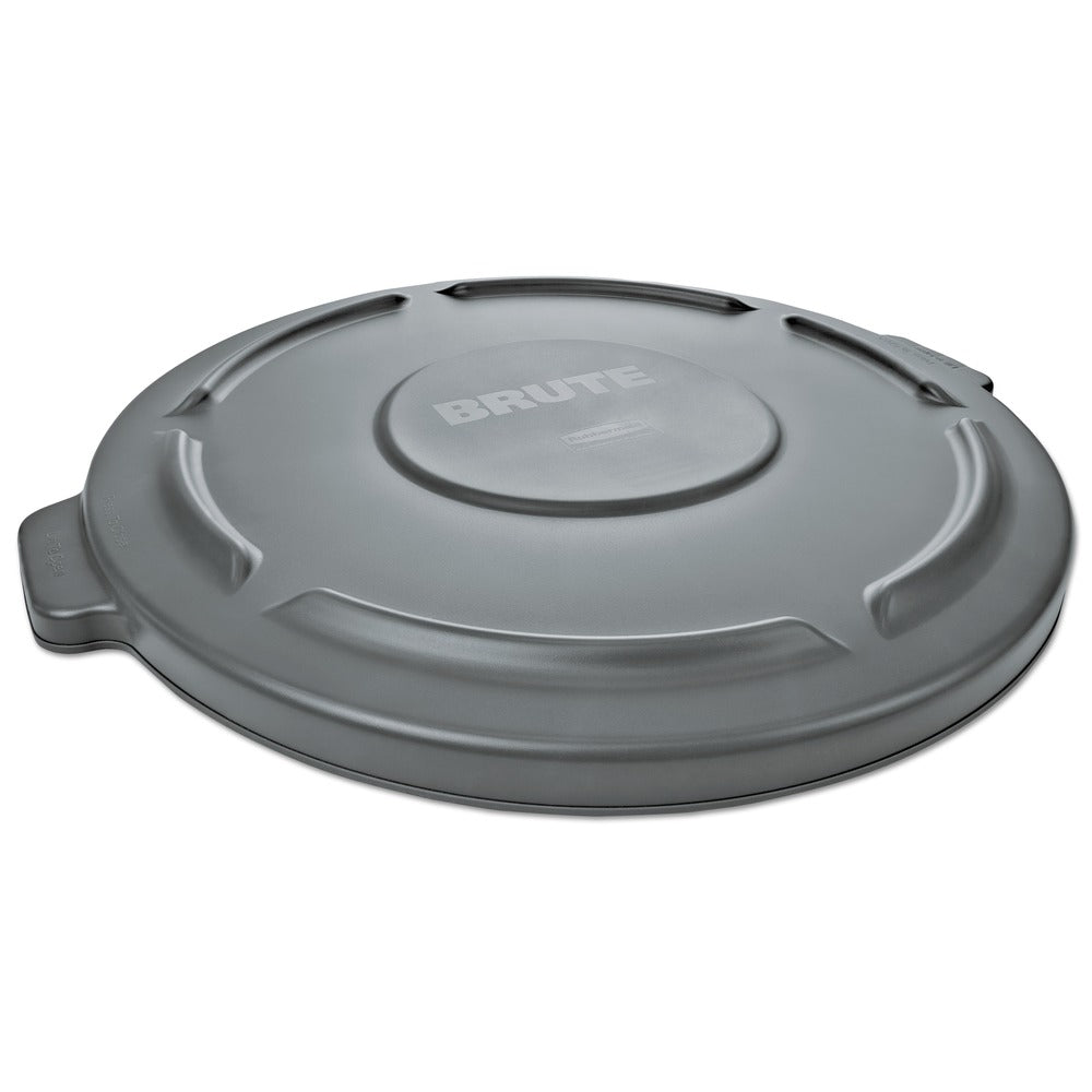 Rubbermaid Commercial BRUTE 26.75 in. Self-Draining Flat Top Lids for 55-Gallon Round Containers - Gray