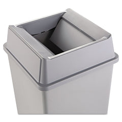 Rubbermaid Commercial 20.13 in. Plastic Untouchable Square Swing Top Lid - Gray