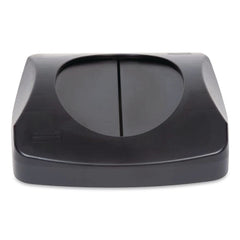 Rubbermaid Commercial Untouchable 16 in. Square Swing Top Lid - Black
