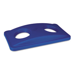 Rubbermaid Commercial 20.38 in. x 11.38 in. x 2.75 in. Lid for Slim Jim Bottle Recycling Container - Blue