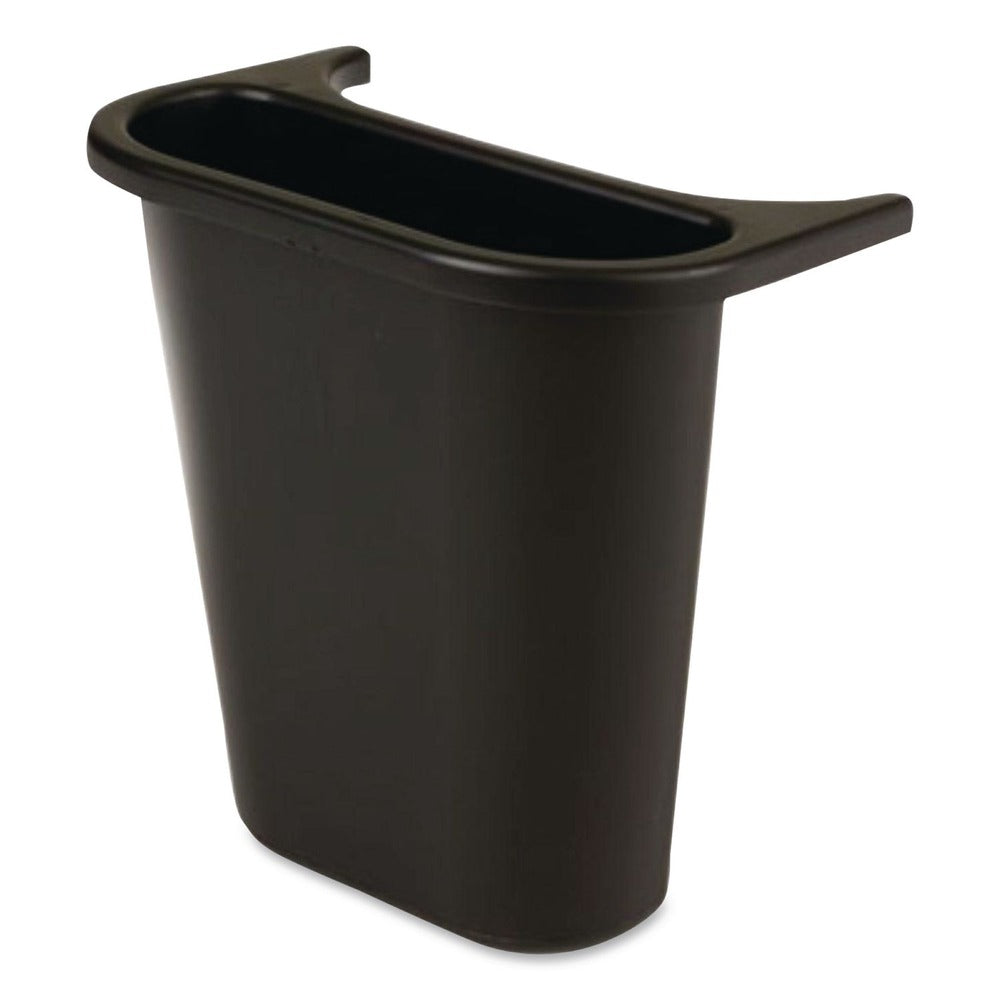 Rubbermaid Commercial Rectangular Saddle Basket Recycling Bin - Black