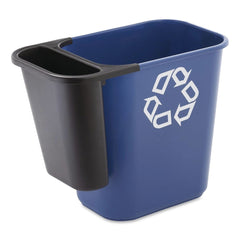 Rubbermaid Commercial Rectangular Saddle Basket Recycling Bin - Black