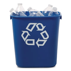 Rubbermaid Commercial 13.63-Quart Rectangular Deskside Recycling Container - Small, Blue