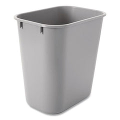 Rubbermaid Commercial 3.5-Gallon Rectangular Deskside Plastic Wastebasket - Gray