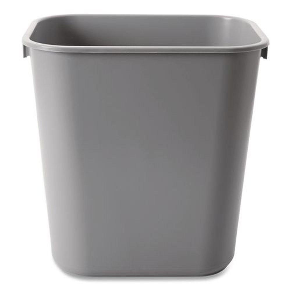 Rubbermaid Commercial 3.5-Gallon Rectangular Deskside Plastic Wastebasket - Gray