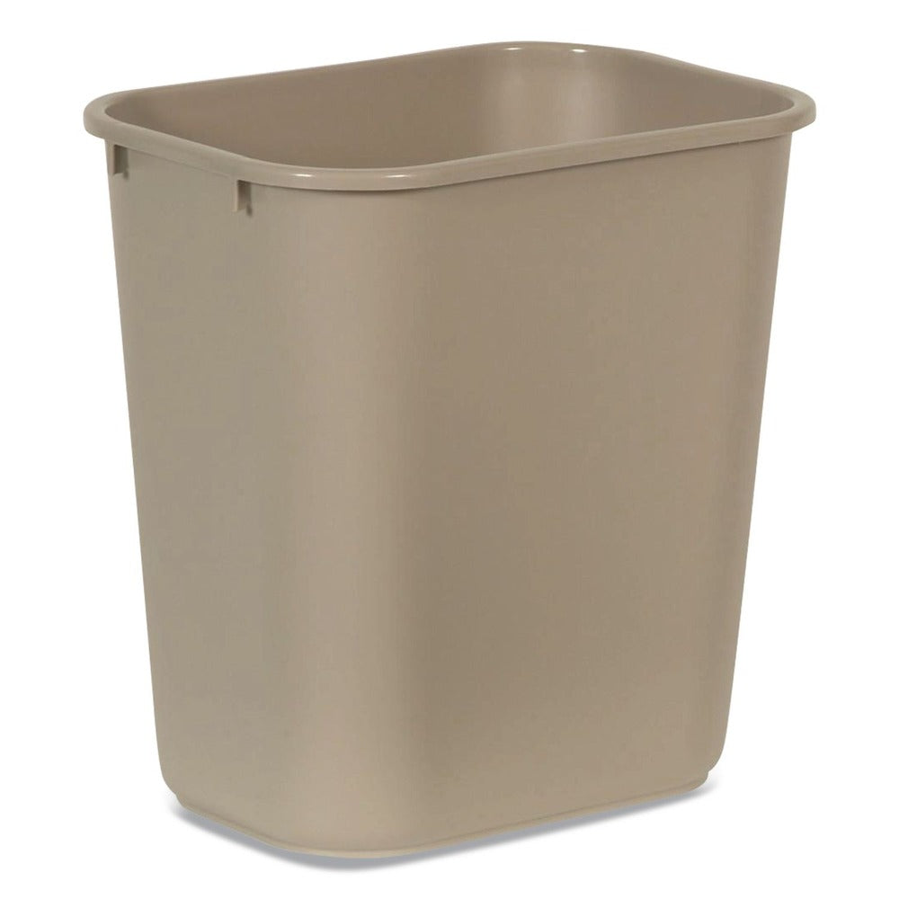 Rubbermaid Commercial FG295600BEIG 7-Gallon Rectangular Deskside Wastebasket - Beige