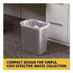 Rubbermaid Commercial 7-Gallon Rectangular Deskside Wastebasket - Gray