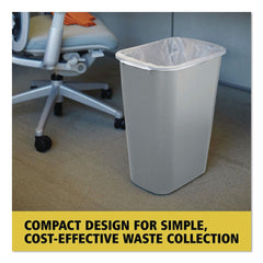 Rubbermaid Commercial 10.25-Gallon Rectangular Deskside Wastebasket - Gray