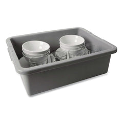 Rubbermaid Commercial 7.13-Gallon 21.5 in. x 17.13 in. x 7 in. Bus/Utility Box - Gray