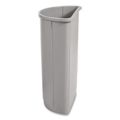 Rubbermaid Commercial 21 Gallon Plastic Half-Round Untouchable Waste Container - Gray