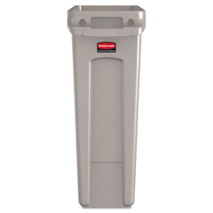 Rubbermaid Commercial 23 Gallon Rectangular Plastic Slim Jim Receptacle with Venting Channels - Beige