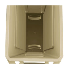 Rubbermaid Commercial 23 Gallon Rectangular Plastic Slim Jim Receptacle with Venting Channels - Beige