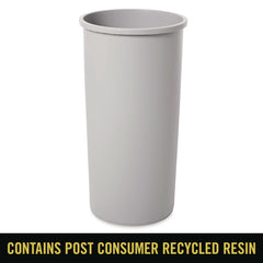 Rubbermaid Commercial FG354600GRAY 22 Gallon Round Plastic Untouchable Waste Container - Gray