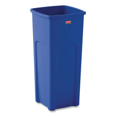 Rubbermaid Commercial 23 Gallon Plastic Recycled Untouchable Square Recycling Container - Blue