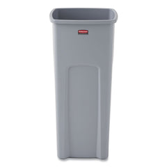 Rubbermaid Commercial Untouchable 23 Gallon Square Plastic Waste Container - Gray