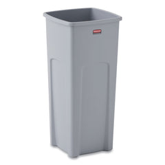 Rubbermaid Commercial Untouchable 23 Gallon Square Plastic Waste Container - Gray