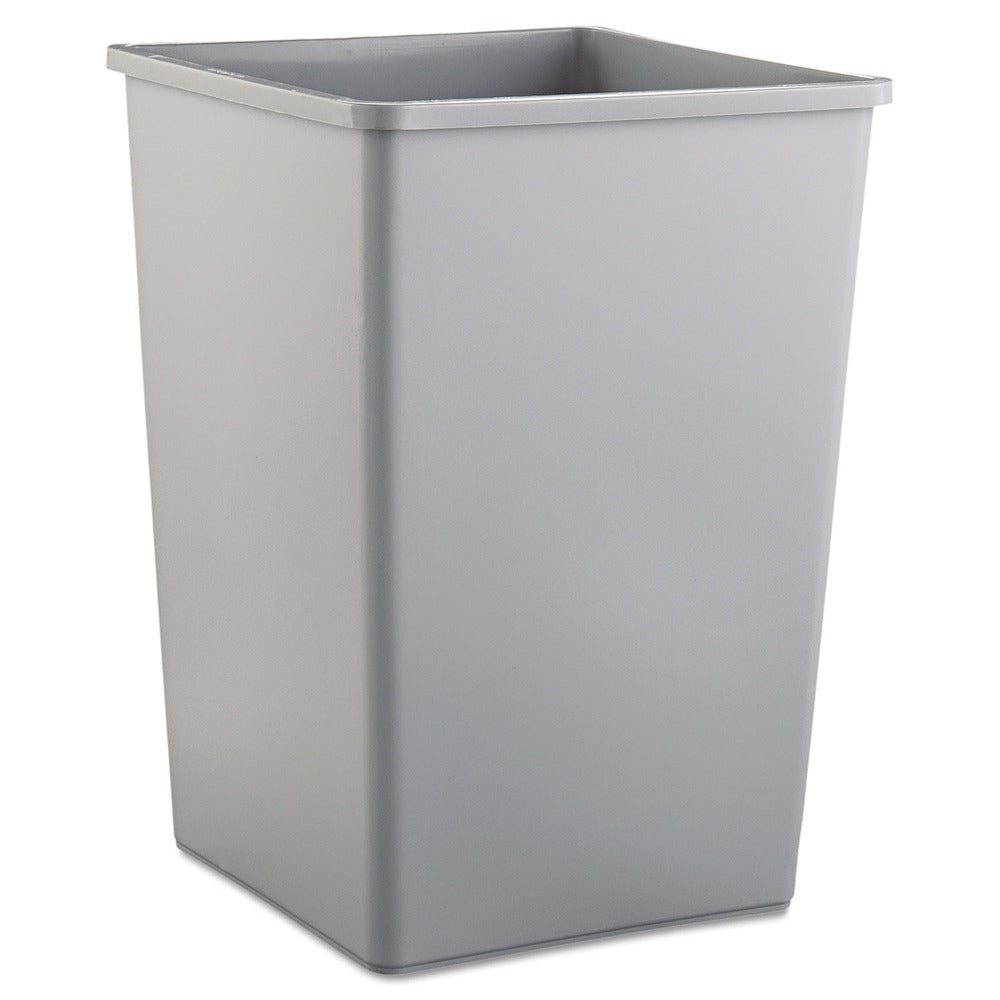 Rubbermaid Commercial 35 gal. Plastic Untouchable Square Waste Receptacle - Gray