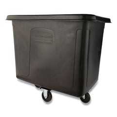 Rubbermaid Commercial 400 lbs. Capacity 12 cu-ft. Polyethylene/Metal Frame Medium-Density Cube Truck - Black