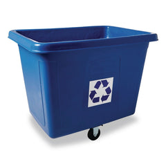 Rubbermaid Commercial 500 lbs. Capacity 120 Gallon Polyethylene Recycling Cube Truck - Blue