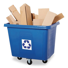 Rubbermaid Commercial 500 lbs. Capacity 120 Gallon Polyethylene Recycling Cube Truck - Blue