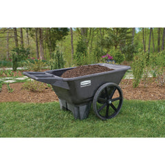 Rubbermaid Commercial 32.75 in. x 58 in. x 28.25 in. 300 lbs. Capacity Big Wheel Agriculture Wheelbarrow - Black