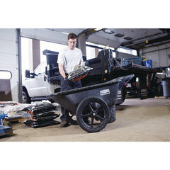 Rubbermaid Commercial 32.75 in. x 58 in. x 28.25 in. 300 lbs. Capacity Big Wheel Agriculture Wheelbarrow - Black