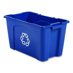 Rubbermaid Commercial 18 Gallon Polyethylene Stacking Recycle Bin - Blue
