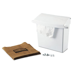 Rubbermaid Commercial Plastic Sanitary Napkin Receptacle with Rigid Liner - White