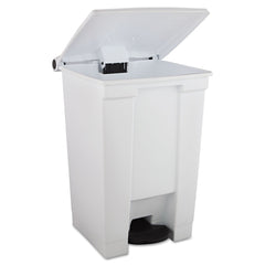 Rubbermaid Commercial 12 Gallon Indoor Utility Step-On Plastic Waste Container - White