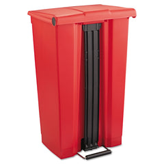 Rubbermaid Commercial 23 Gallon Indoor Utility Step-On Plastic Waste Container - Red