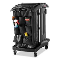 Rubbermaid Commercial High-Security 2-Shelf Housekeeping Cart - Black/Silver