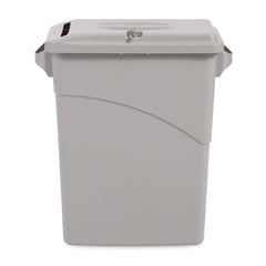 Rubbermaid Commercial Slim Jim 23-Gallon Rectangle Confidential Document Receptacle with Lid - Light Gray
