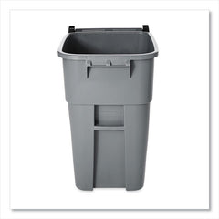 Rubbermaid Commercial Brute 50 Gallon Square Molded Plastic Rollout Container - Gray