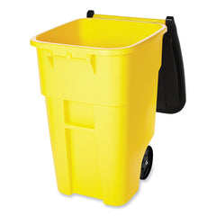 Rubbermaid Commercial 50 Gallon Molded Plastic Square Brute Rollout Container - Yellow