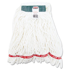 Rubbermaid Commercial Web Foot Shrinkless Looped-End Cotton/Synthetic Wet Mop Heads - Medium, White