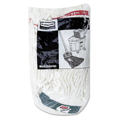 Rubbermaid Commercial Web Foot Shrinkless Looped-End Cotton/Synthetic Wet Mop Head - Medium, White (6/Carton)