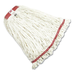 Rubbermaid Commercial Web Foot Cotton/Synthetic 1 in. Headband Shrinkless Looped-End Wet Mop Head - Large, White